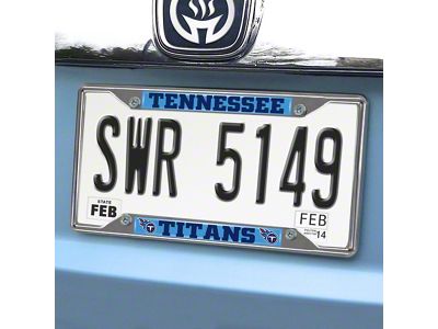 License Plate Frame with Tennessee Titans Logo; Blue (Universal; Some Adaptation May Be Required)