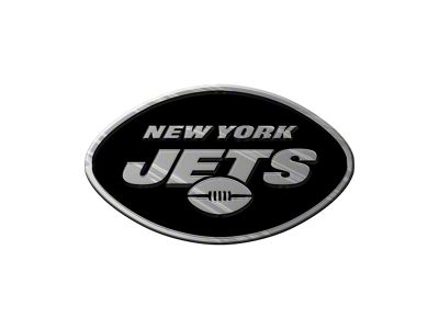 New York Jets Molded Emblem; Chrome (Universal; Some Adaptation May Be Required)