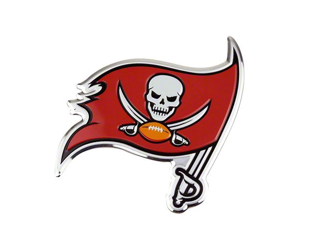 Tampa Bay Buccaneers Embossed Emblem; Red (Universal; Some Adaptation May Be Required)