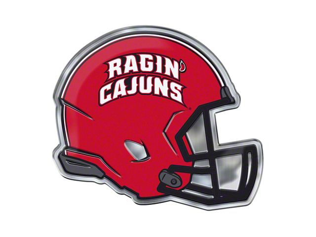 University of Louisiana-Lafayette Embossed Helmet Emblem; Red (Universal; Some Adaptation May Be Required)