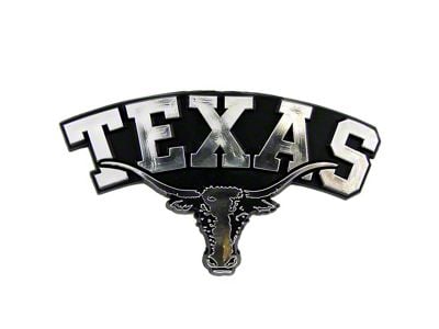 University of Texas Molded Emblem; Chrome (Universal; Some Adaptation May Be Required)