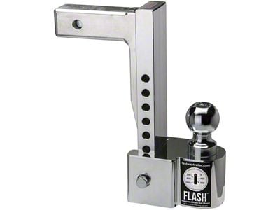 FLASH ISBM Series 2-Inch Receiver Hitch Adjustable Ball Mount with 2-Inch and 2-5/16-Inch Chrome Ball; 10-Inch Drop (Universal; Some Adaptation May Be Required)