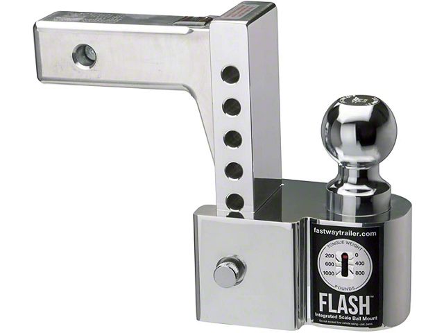 FLASH ISBM Series 2-Inch Receiver Hitch Adjustable Ball Mount with 2-Inch and 2-5/16-Inch Chrome Ball; 6-Inch Drop (Universal; Some Adaptation May Be Required)