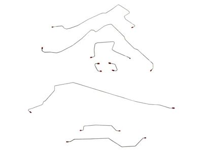 Fine Lines Dana 35 Complete Brake Line Kit; Steel (97-06 Jeep Wrangler TJ w/ Rear Drum Brakes & w/o ABS)