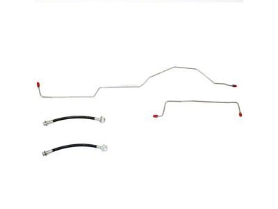 Fine Lines Dana 35 Rear Disc Brake Lines; Stainless (97-06 Jeep Wrangler TJ w/ Rear Disc Brakes)