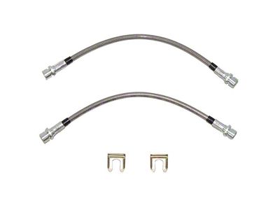 Fine Lines Rear Drop Brake Hose; Passenger Side; Stainless (07-14 4WD Tundra)