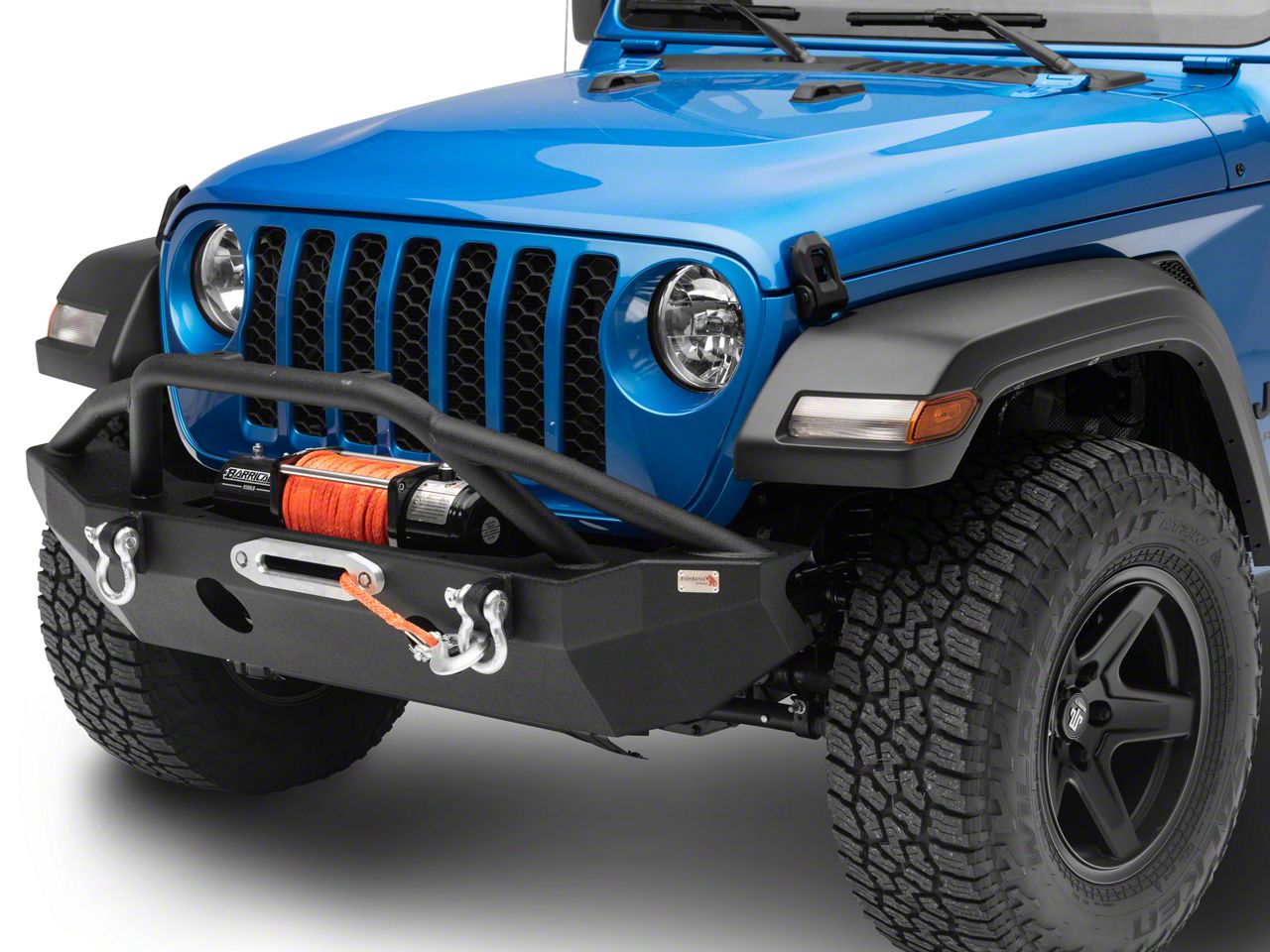 Fishbone Offroad Jeep Gladiator Mid-Width Winch Front Bumper; Textured ...