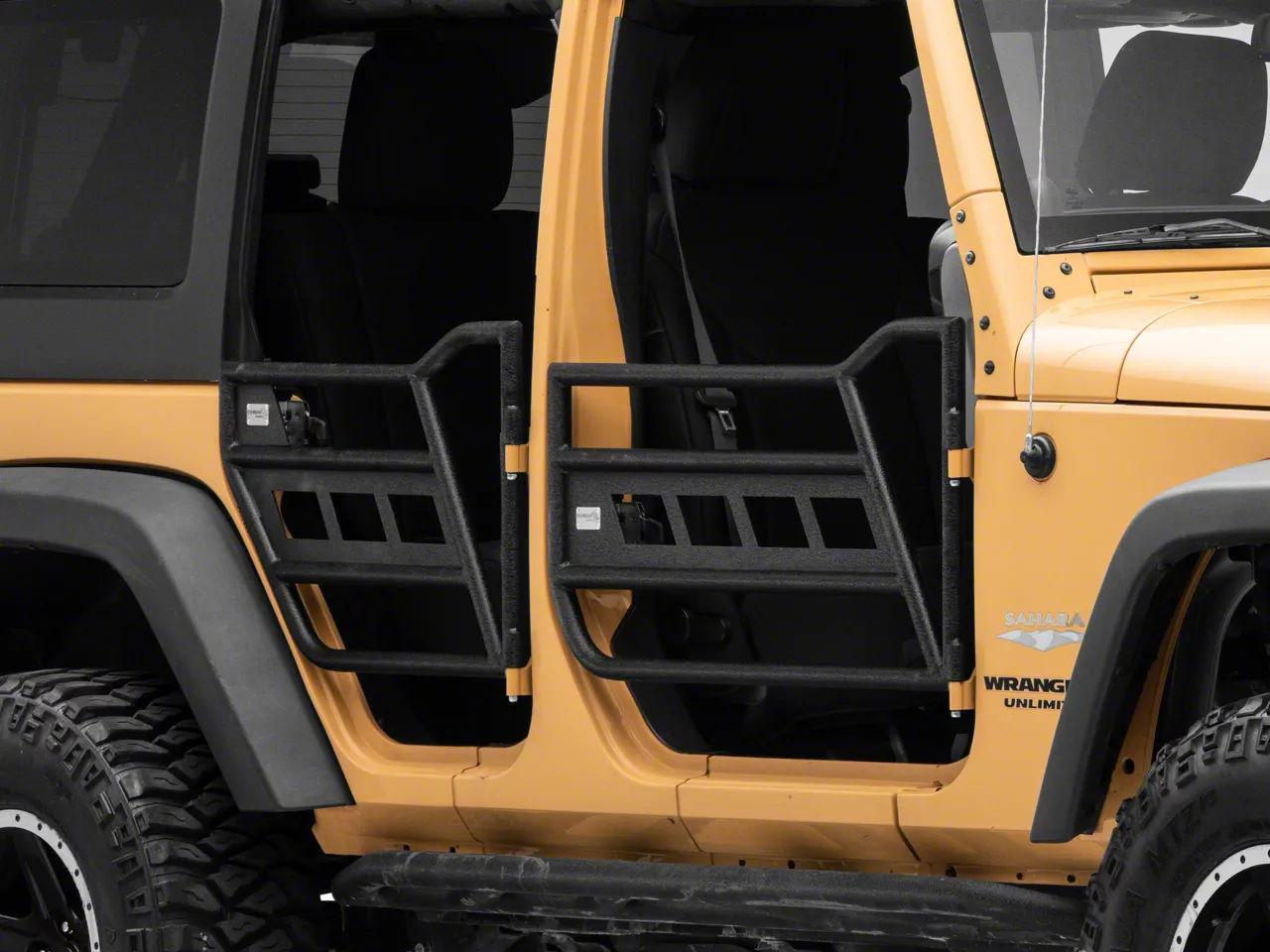 Fishbone Offroad Jeep Wrangler Front and Rear Tube Doors; Textured Black  FB24022 (07-18 Jeep Wrangler JK 4-Door) - Free Shipping