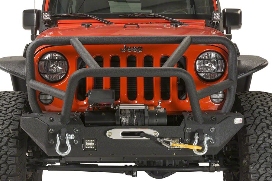 Fishbone Offroad Jeep Wrangler Full Width Winch Front Bumper with Full ...