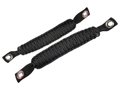 Fishbone Offroad ParaCord Grab Handles for A-Pillar and Sound Bar; Black (07-18 Jeep Wrangler JK)