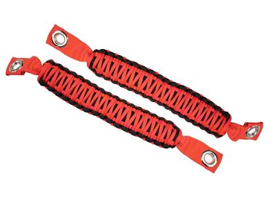 Fishbone Offroad ParaCord Grab Handles for A-Pillar and Sound Bar; Red (07-18 Jeep Wrangler JK)