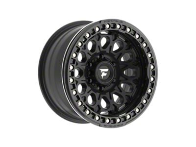 Fittipaldi Offroad FB153 Satin Black with Gloss Black Forged Ring 6-Lug Wheel; 17x9; -15mm Offset (22-24 Bronco Raptor)