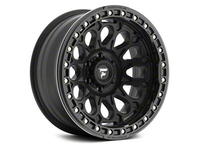 Fittipaldi Offroad FB153 Satin Black with Gloss Black Forged Ring Wheel; 17x9; -15mm Offset (20-24 Jeep Gladiator JT)