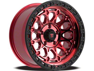 Fittipaldi Offroad FT101 Gloss Red with Machined Face, Red Tint and Satin Black Lip Wheel; 18x9; 0mm Offset (20-24 Jeep Gladiator JT)