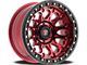 Fittipaldi Offroad FB153 Gloss Red Machined with Red Tint and Gloss Black Ring Wheel; 17x9; -15mm Offset (18-24 Jeep Wrangler JL)