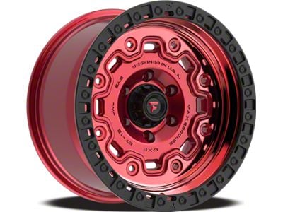 Fittipaldi Offroad FT100 Gloss Red with Machined Face, Red Tint and Satin Black Lip Wheel; 18x9; 0mm Offset (18-24 Jeep Wrangler JL)