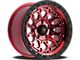 Fittipaldi Offroad FT101 Gloss Red with Machined Face, Red Tint and Satin Black Lip Wheel; 18x9; 0mm Offset (18-24 Jeep Wrangler JL)