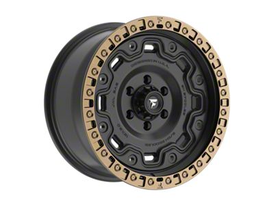 Fittipaldi Offroad FT100 Satin Black with Bronze Ring 6-Lug Wheel; 18x9; 18mm Offset (22-24 Bronco Raptor)