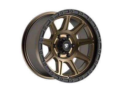 Fittipaldi Offroad FT104 Satin Bronze with Satin Black Lip 6-Lug Wheel; 17x9; -6mm Offset (22-24 Bronco Raptor)