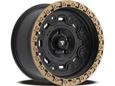 Fittipaldi Offroad FT100 Satin Black with Bronze Ring Wheel; 18x9; 0mm Offset (20-24 Jeep Gladiator JT)