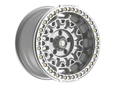 Fittipaldi Offroad FB150 Machined Silver Wheel; 17x9; -15mm Offset (18-24 Jeep Wrangler JL)