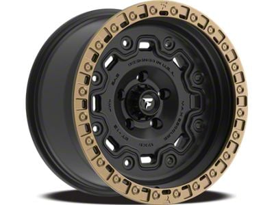 Fittipaldi Offroad FT100 Satin Black with Bronze Ring Wheel; 20x9; 0mm Offset (18-24 Jeep Wrangler JL)