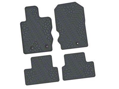 FLEXTREAD Factory Floorpan Fit Tire Tread/Scorched Earth Scene Front and Rear Floor Mats; Grey (21-24 Bronco 2-Door)