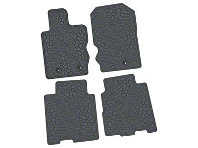 FLEXTREAD Factory Floorpan Fit Tire Tread/Scorched Earth Scene Front and Rear Floor Mats; Grey (21-24 Bronco 4-Door)