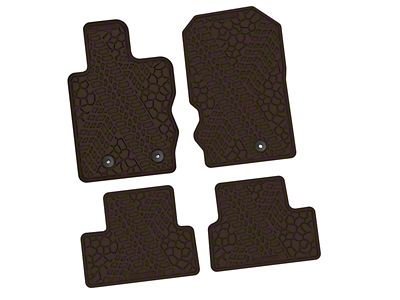 FLEXTREAD Factory Floorpan Fit Tire Tread/Scorched Earth Scene Front and Rear Floor Mats; Brown (21-24 Bronco 2-Door)