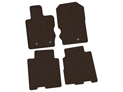 FLEXTREAD Factory Floorpan Fit Tire Tread/Scorched Earth Scene Front and Rear Floor Mats; Brown (21-24 Bronco 4-Door)