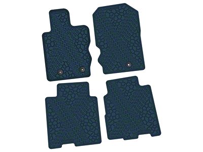 FLEXTREAD Factory Floorpan Fit Tire Tread/Scorched Earth Scene Front and Rear Floor Mats; Dark Blue (21-24 Bronco 4-Door)