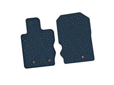 FLEXTREAD Factory Floorpan Fit Tire Tread/Scorched Earth Scene Front Floor Mats; Dark Blue (21-24 Bronco)