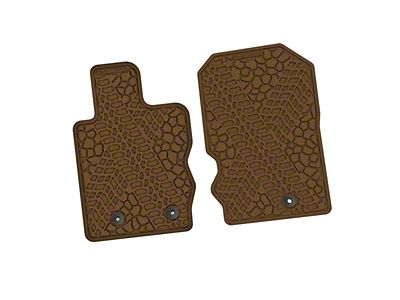 FLEXTREAD Factory Floorpan Fit Tire Tread/Scorched Earth Scene Front Floor Mats; Saddle (21-24 Bronco)