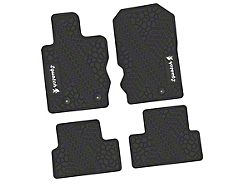 FLEXTREAD Factory Floorpan Fit Tire Tread/Scorched Earth Scene Front and Rear Floor Mats with White Squatch Insert; Black (21-24 Bronco 2-Door)