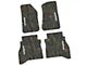 FLEXTREAD Factory Floorpan Fit Tire Tread/Scorched Earth Scene Front and Rear Floor Mats with White Rubicon Insert; Rugged Woods (20-24 Jeep Gladiator JT)