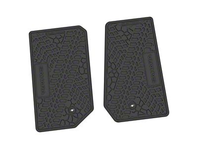 FLEXTREAD Factory Floorpan Fit Tire Tread/Scorched Earth Scene Front Floor Mats with Sahara Insert; Black (07-13 Jeep Wrangler JK 2-Door)