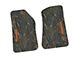 FLEXTREAD Factory Floorpan Fit Tire Tread/Scorched Earth Scene Front Floor Mats with Orange Gladiator Insert; Rugged Woods (18-24 Jeep Wrangler JL 2-Door)