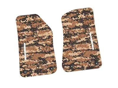 FLEXTREAD Factory Floorpan Fit Tire Tread/Scorched Earth Scene Front Floor Mats with White Mojave Insert; Cyberflage Camouflage (18-24 Jeep Wrangler JL 2-Door)