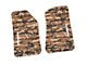 FLEXTREAD Factory Floorpan Fit Tire Tread/Scorched Earth Scene Front Floor Mats with White Mojave Insert; Cyberflage Camouflage (18-24 Jeep Wrangler JL 2-Door)