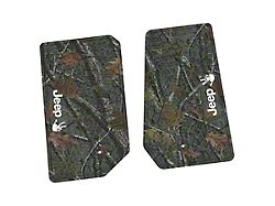 FLEXTREAD Factory Floorpan Fit Tire Tread/Scorched Earth Scene Front Floor Mats with White JEEP Wave Insert; Rugged Woods (07-13 Jeep Wrangler JK 2-Door)