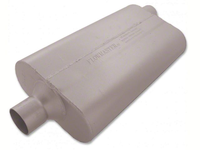 Flowmaster 50 Series Delta Flow Center/Offset Oval Muffler; 2.25-Inch Inlet/2.25-Inch Outlet (Universal; Some Adaptation May Be Required)