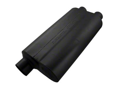 Flowmaster 50 Series HD Offset/Dual Out Oval Muffler; 3-Inch Inlet/2.50-Inch Outlet (Universal; Some Adaptation May Be Required)