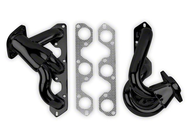 Flowtech 1-5/8-Inch Shorty Headers; Black Painted (07-11 3.8L Jeep Wrangler JK)