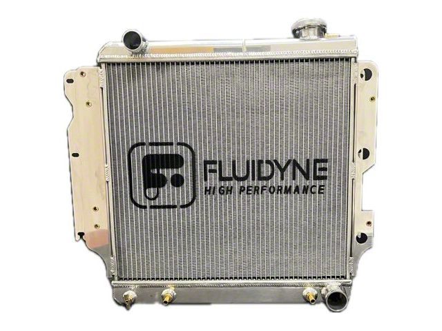 FLUIDYNE High Performance 3-Row Aluminum Radiator; 24-Inch x 22-Inch (87-04 Jeep Wrangler YJ & TJ w/ LS Swap)
