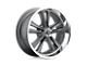 Foose Knuckle Matte Gunmetal Machined Wheel; 17x8; 1mm Offset (84-01 Jeep Cherokee XJ)