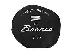 Ford 32-Inch Spare Tire Cover with Bronco 66 Logo; Black (21-25 Bronco)