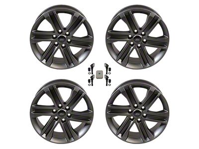 Ford Performance Six Spoke Dark Alloy 6-Lug 4-Wheel Kit with TPMS Sensors; 20x8.5; 44mm Offset (22-24 Bronco Raptor)