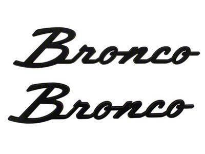 Ford Performance Classic Script Fender Badges; Matte Black (21-24 Bronco Sport)