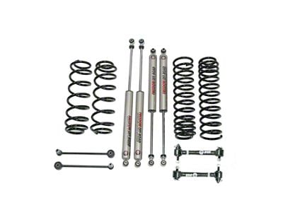 Freedom Offroad 4-Inch Suspension Lift Kit with Adjustable Front End Link Disconnects, Fixed Rear End Links and Monotube Shocks (07-18 Jeep Wrangler JK 4-Door)