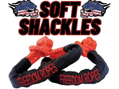 Freedom Ropes 5/16-Inch Synthetic Soft Shackles; Red